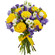 букет желтых роз и синих ирисов. Россия