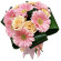 букет из кремовых роз и розовых гербер. Россия