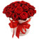 красные розы в шляпной коробке. Россия